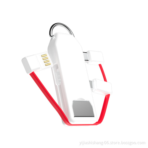Custom Logo  Multi-function Cell Phone Stand Holder 3 in 1 Usb Charger Data Cable With Keychain